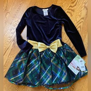 Girls Bonnie Jean plaid holiday dress size 8 NWT